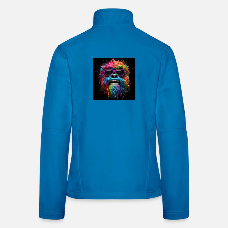 Psychedelischer Gorilla mit Sonnenbrille Frauen Softshelljacke