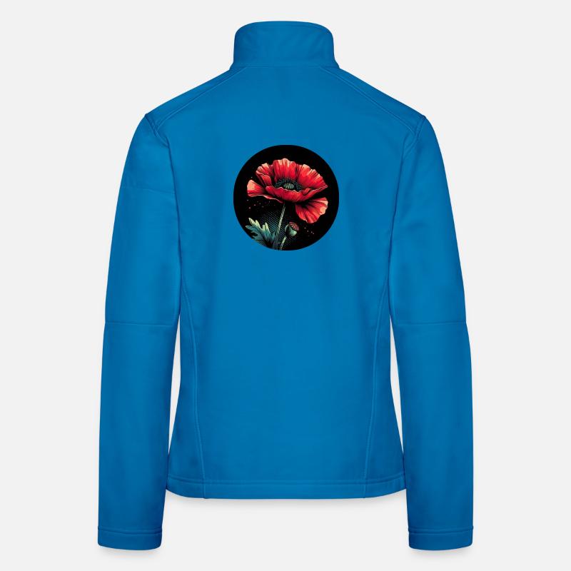 Mohnblume rot Frauen Softshelljacke
