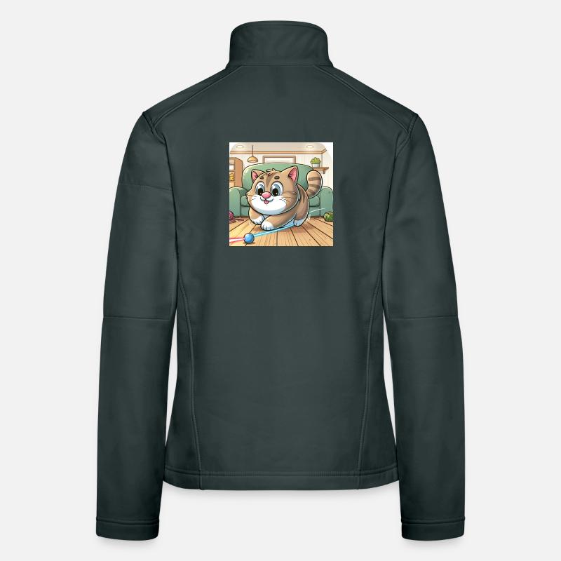 Verspielte Katze im Heim Frauen Softshelljacke