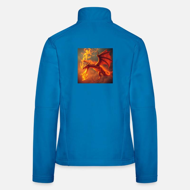 Fire Dragon in the Flame Tail - Women's Softshell Jacket - light blue