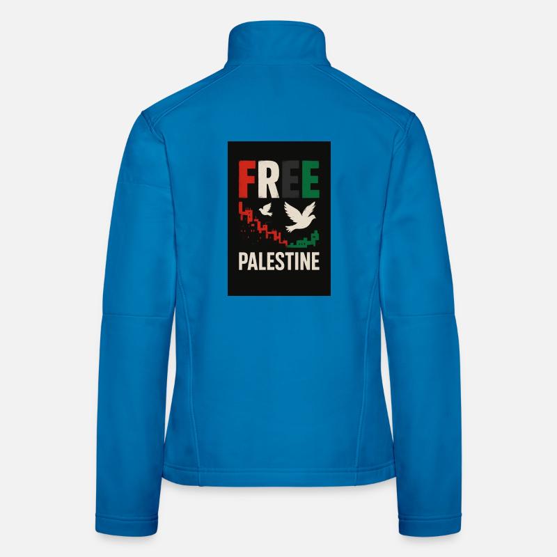 Paix pour la Palestine Conception éco-consciente Veste en tissu softshell Femme