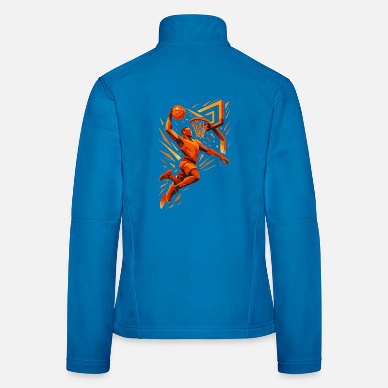 Basketball Slam Dunk Throw Player Dunking Gift Women's Softshell Jacket