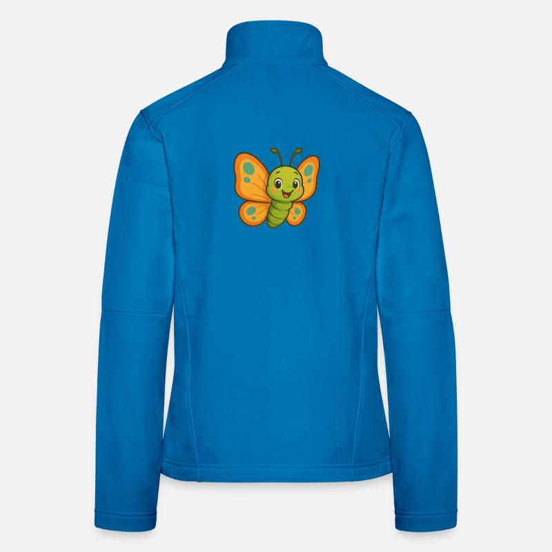 Conception de dessin animé papillon Veste en tissu softshell Femme