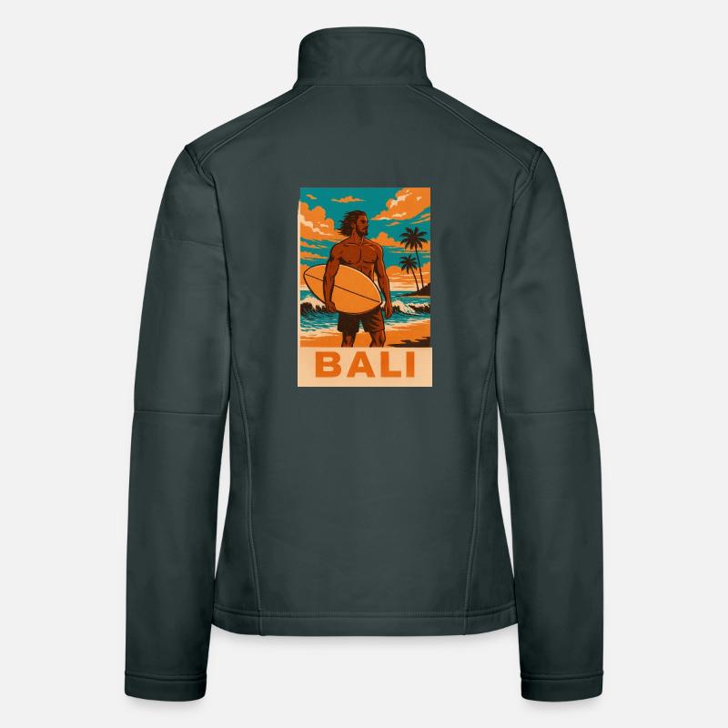 Surfers on Bali Beach Sunset Women's Softshell Jacket