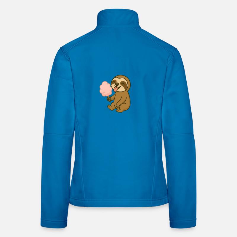 Cute sloth with cotton candy Women's Softshell Jacket