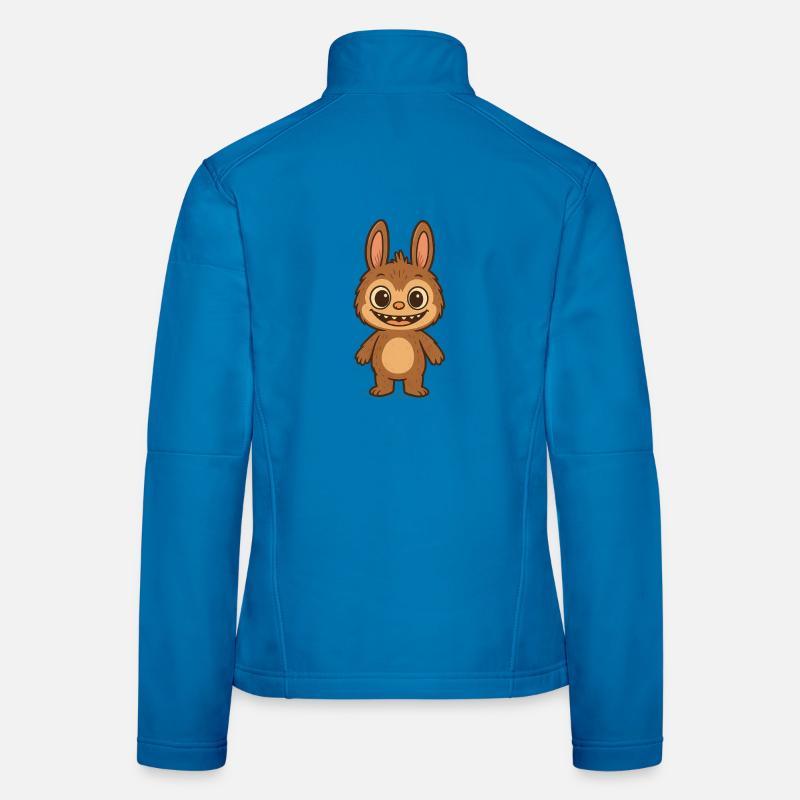 Cute Teddy Bear Rabbit Versatile Pattern Women's Softshell Jacket