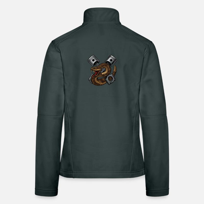 Serpent avec Pistons, Rétro Veste en tissu softshell Femme