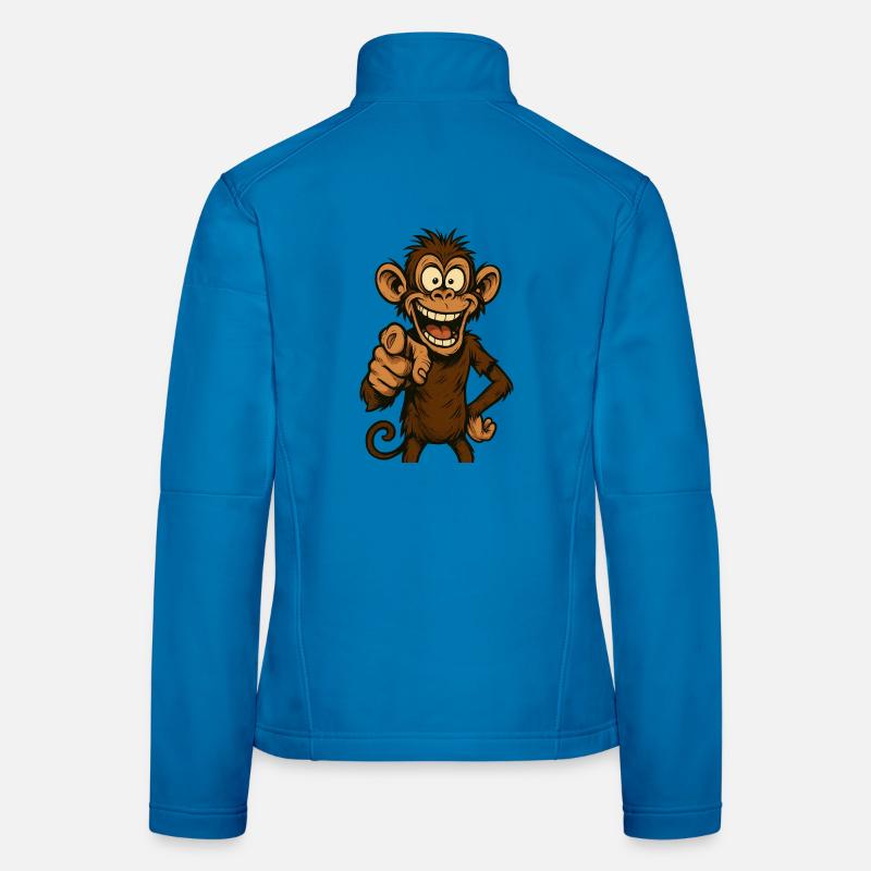 Playful monkey with a smile Women's Softshell Jacket