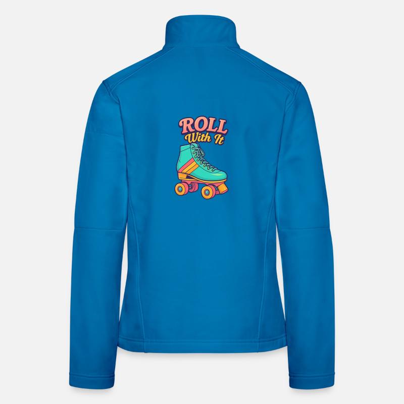 Retro Roller Skate Motiv Design Frauen Softshelljacke