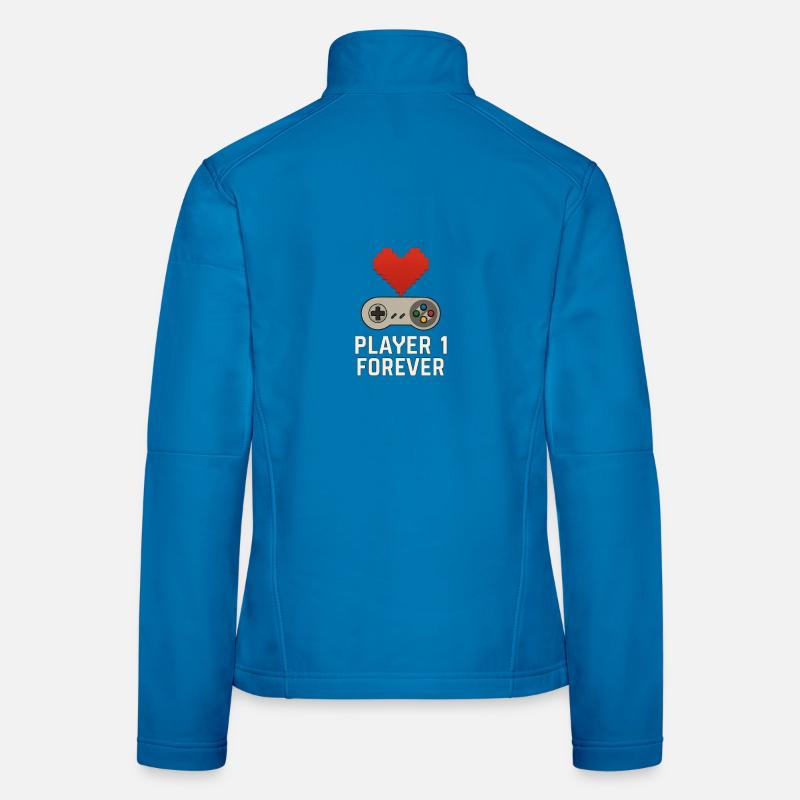 Retro-Gaming-Herz-Design - Frauen Softshelljacke - Lichtblau