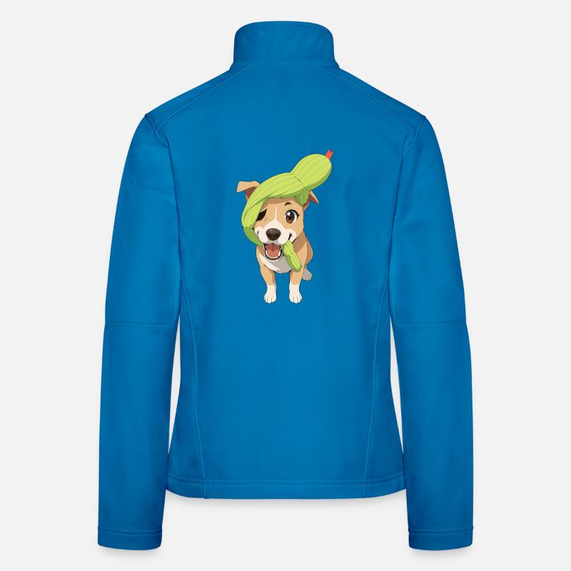 Chien charmant avec serpent jouet Veste en tissu softshell Femme