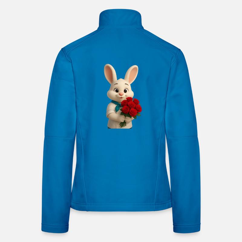Chef Bunny avec bouquet de roses rouges Veste en tissu softshell Femme