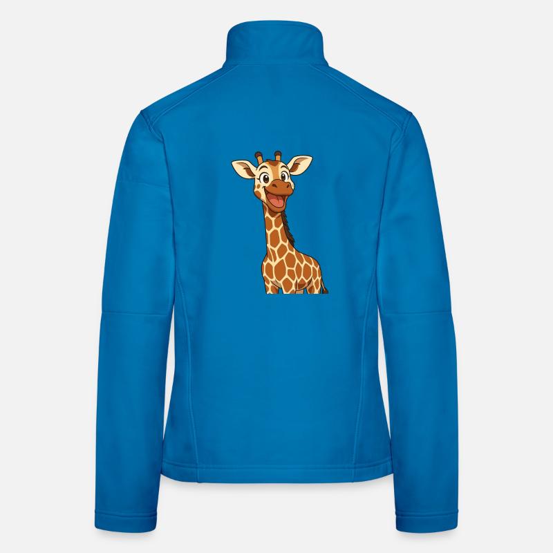 Girafe heureuse avec une expression souriante Veste en tissu softshell Femme