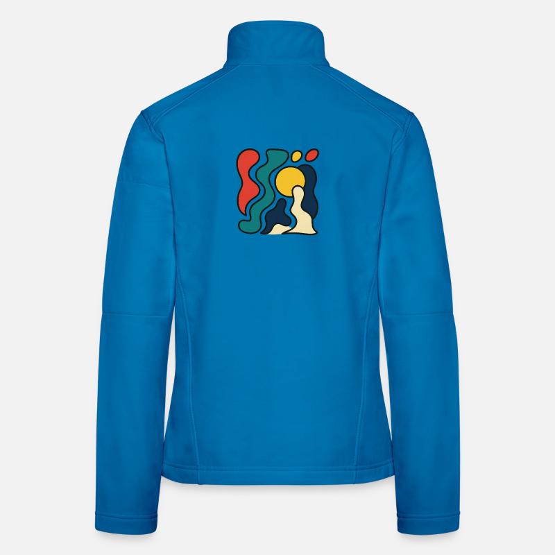 Design abstrait avec soleil jaune Veste en tissu softshell Femme