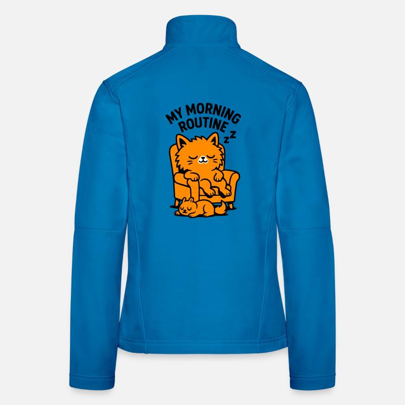 Routine matinale chat Veste en tissu softshell Femme
