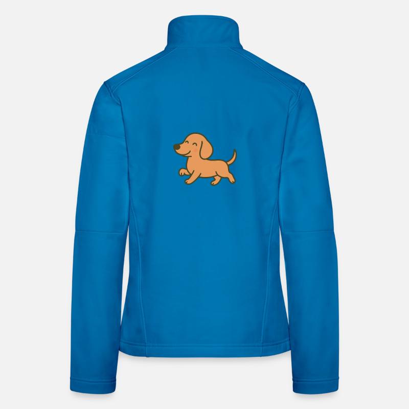 conception de dessin animé de course de chiot joyeux Veste en tissu softshell Femme