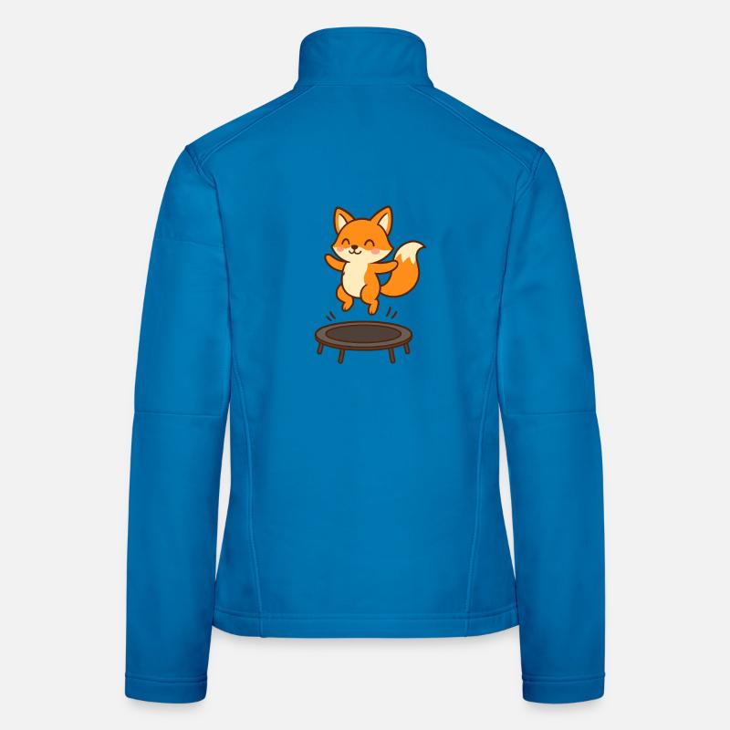 Cute fox on trampoline Women's Softshell Jacket