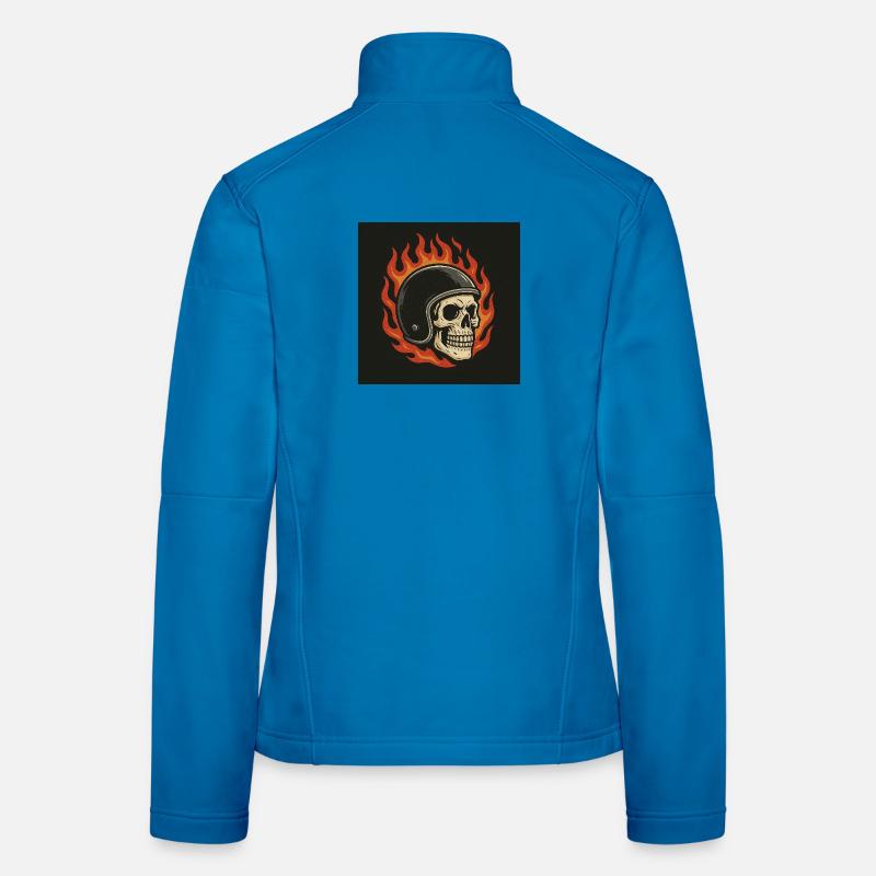 Flame Skull with Helmet Women's Softshell Jacket