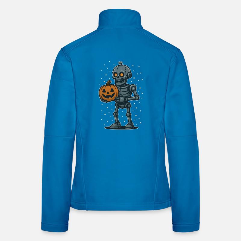 Squelette avec citrouille Halloween dessin animé Veste en tissu softshell Femme