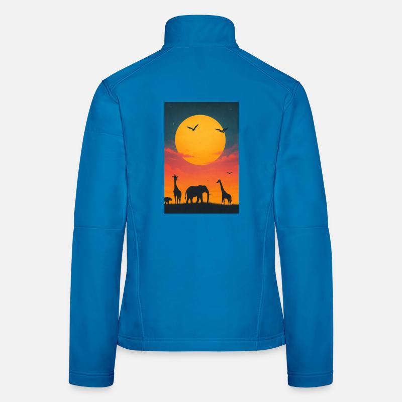 Savanes Coucher de soleil Veste en tissu softshell Femme