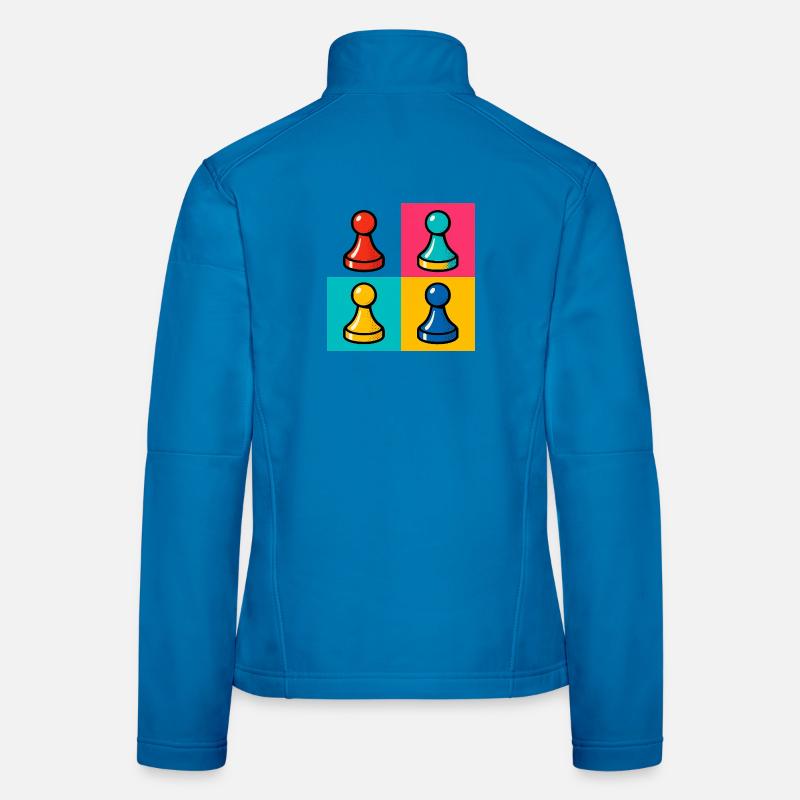 PopArt Vierfarben Spielstein - Frauen Softshelljacke - Lichtblau