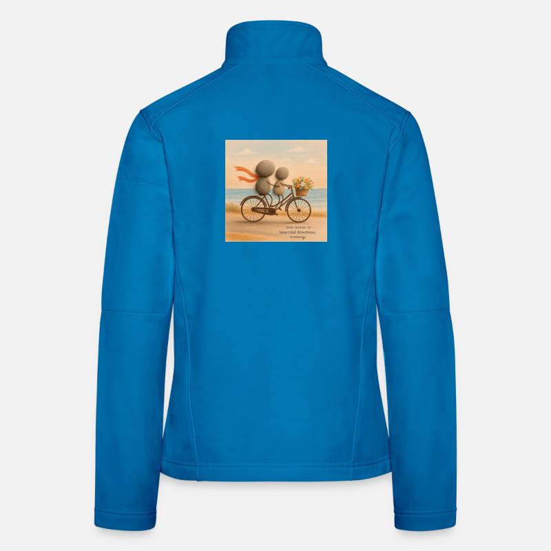 Love Moves on a Stone Bicycle Women's Softshell Jacket