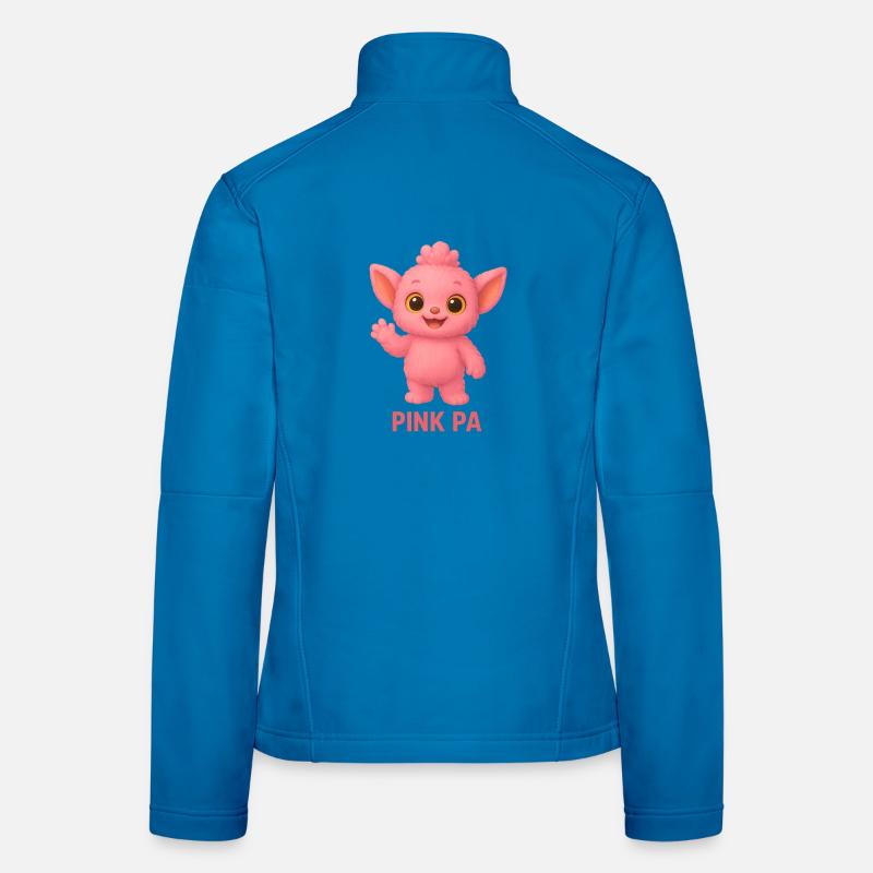 Pink PA Maskottchen Plüschfigur - Frauen Softshelljacke - Lichtblau