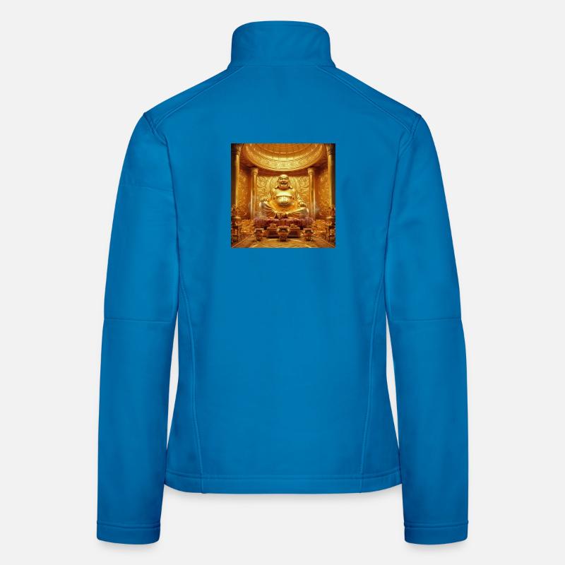 Temple de Bouddha Bitcoin doré Veste en tissu softshell Femme