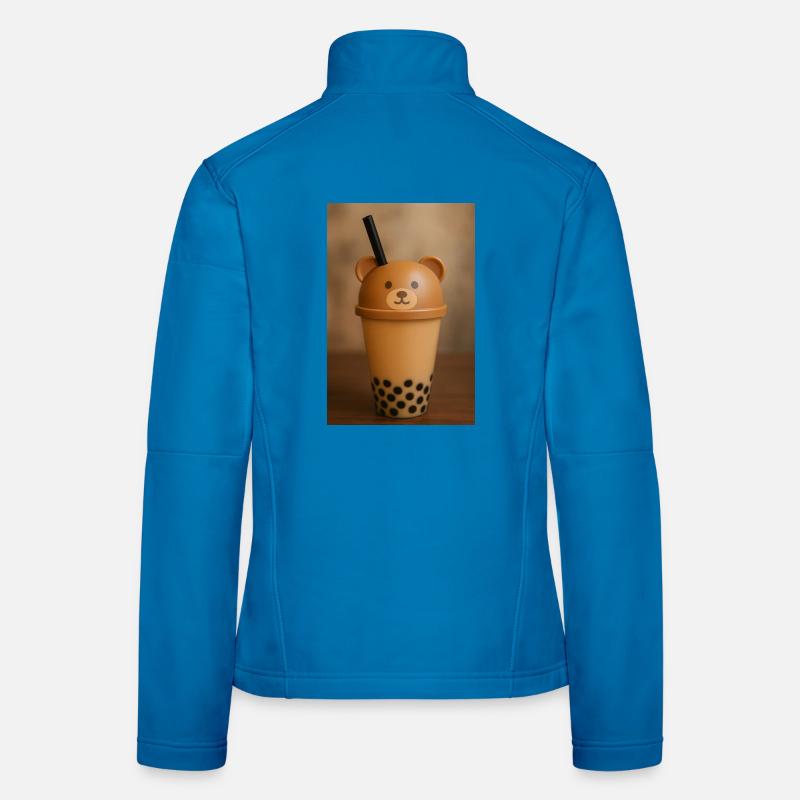 Bear Lid Bubble Tea Cup Design - Frauen Softshelljacke - Lichtblau