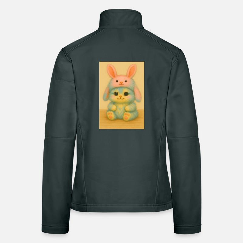 Pastel Plush Bunny Duo Women's Softshell Jacket