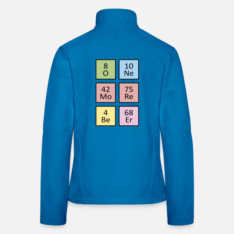Farbblock von Elementsymbolen Frauen Softshelljacke