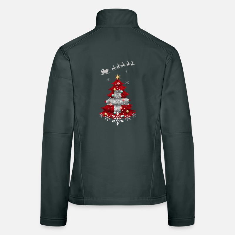 Weihnachtsbaum mit Schweizer Fahne Frauen Softshelljacke