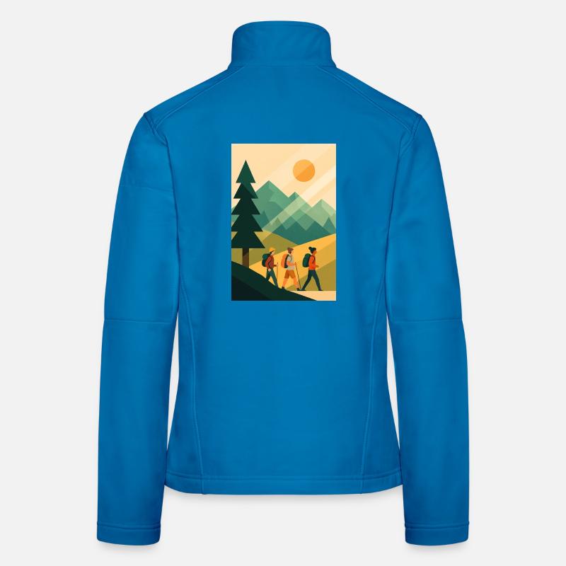 Minimalistisches Bergabenteuer - Frauen Softshelljacke - Lichtblau