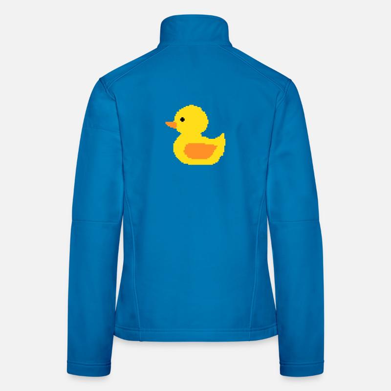 Pixel Duck Retro Yellow Women's Softshell Jacket
