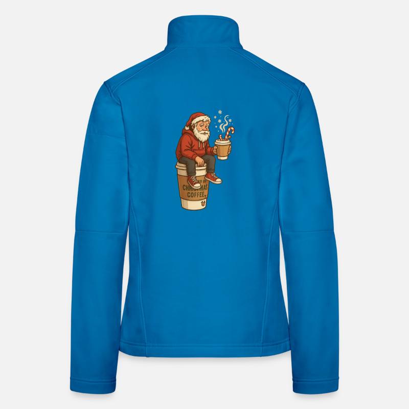 Santa Kaffee Pause Cartoon - Frauen Softshelljacke - Lichtblau