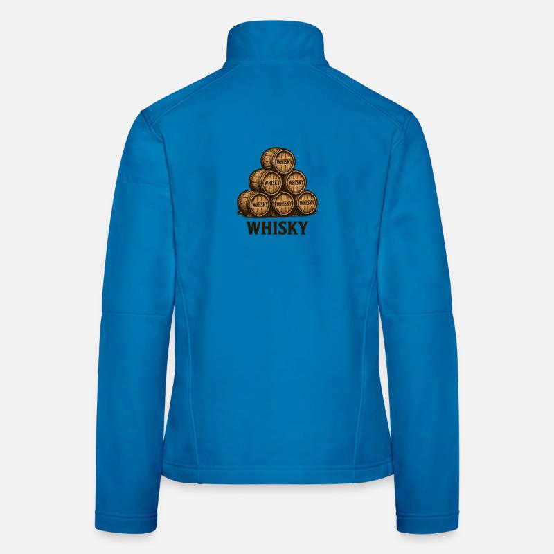 Gestapelte Whiskeyfässer – Vintage-Stil Frauen Softshelljacke
