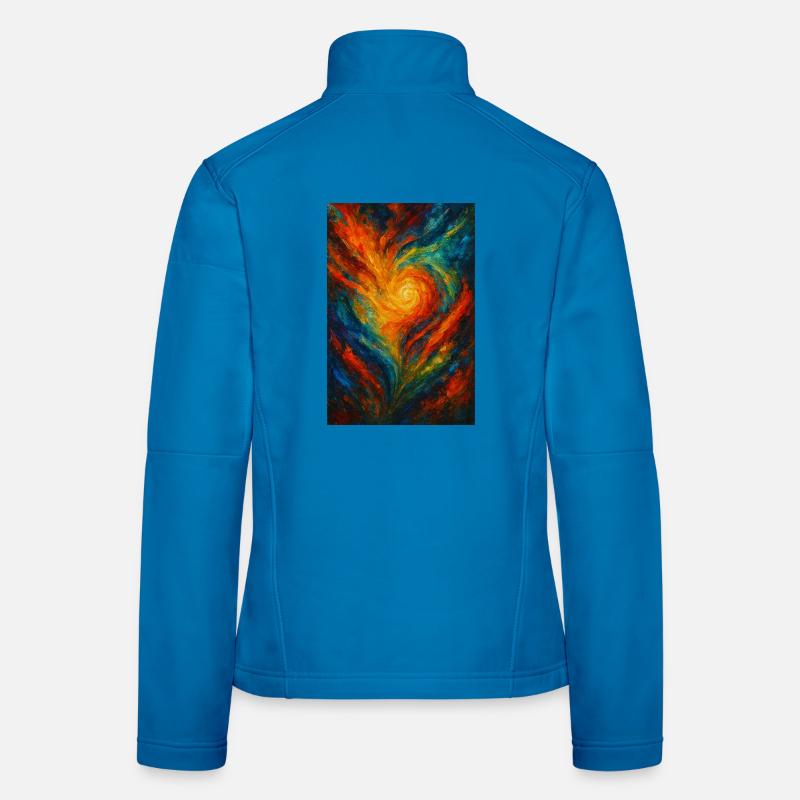 Chromatic Vortex Abstract Fire Women's Softshell Jacket