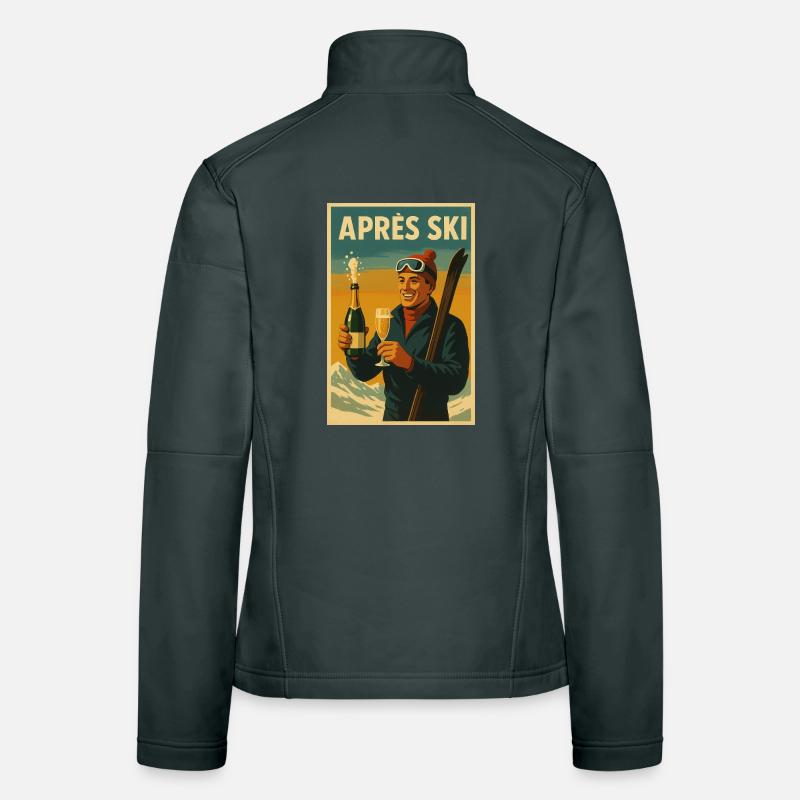 Affiche de célébration vintage après ski Veste en tissu softshell Femme