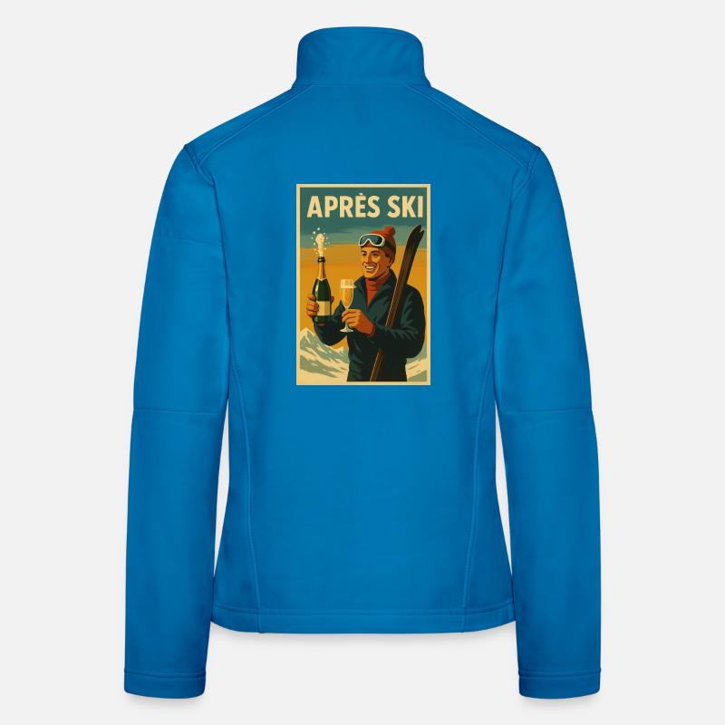 Après Ski Vintage Feier Poster - Frauen Softshelljacke - Lichtblau