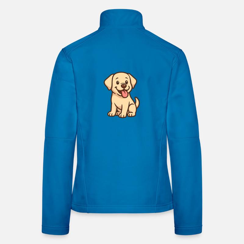 Chiot animé mignon Veste en tissu softshell Femme