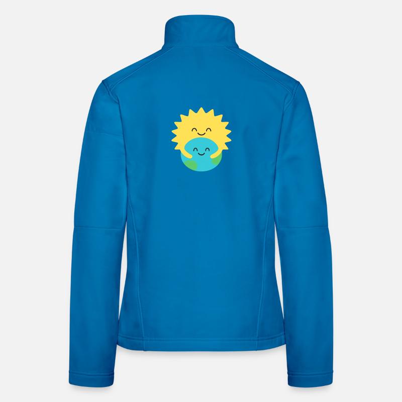 Umarmte Erde und Sonne - Frauen Softshelljacke - Lichtblau