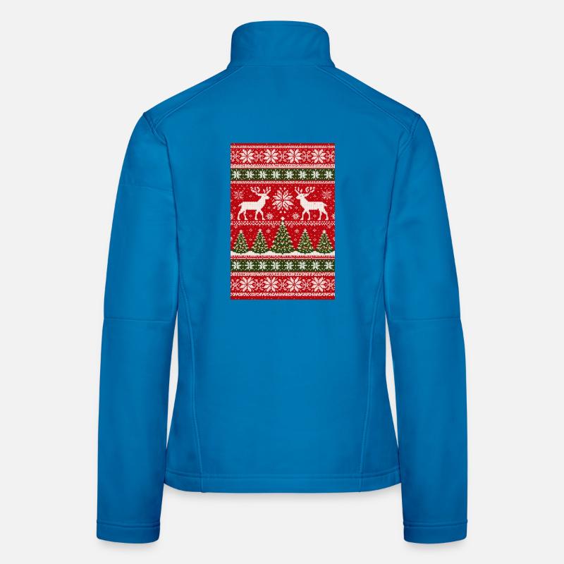 Winter Reindeer Knitting Pattern Women's Softshell Jacket