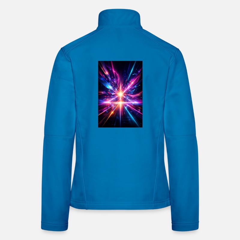 Explosion des Rayons Néon Veste en tissu softshell Femme