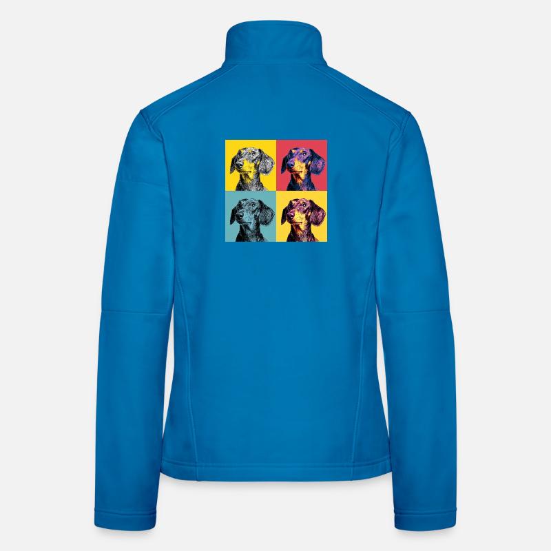 Quad Pop Art Teckel Veste en tissu softshell Femme