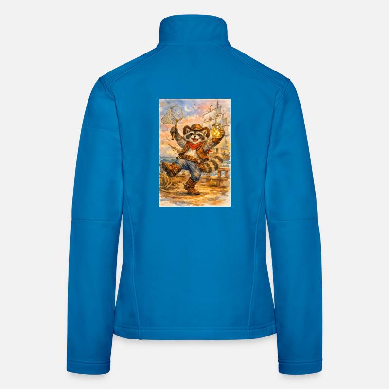 Cowboy raton laveur avec bocal de lucioles Veste en tissu softshell Femme