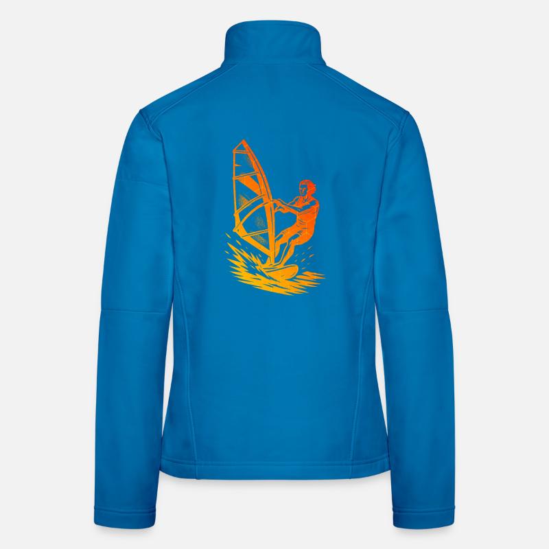 Windsurfing illustration for windsurf Women's Softshell Jacket