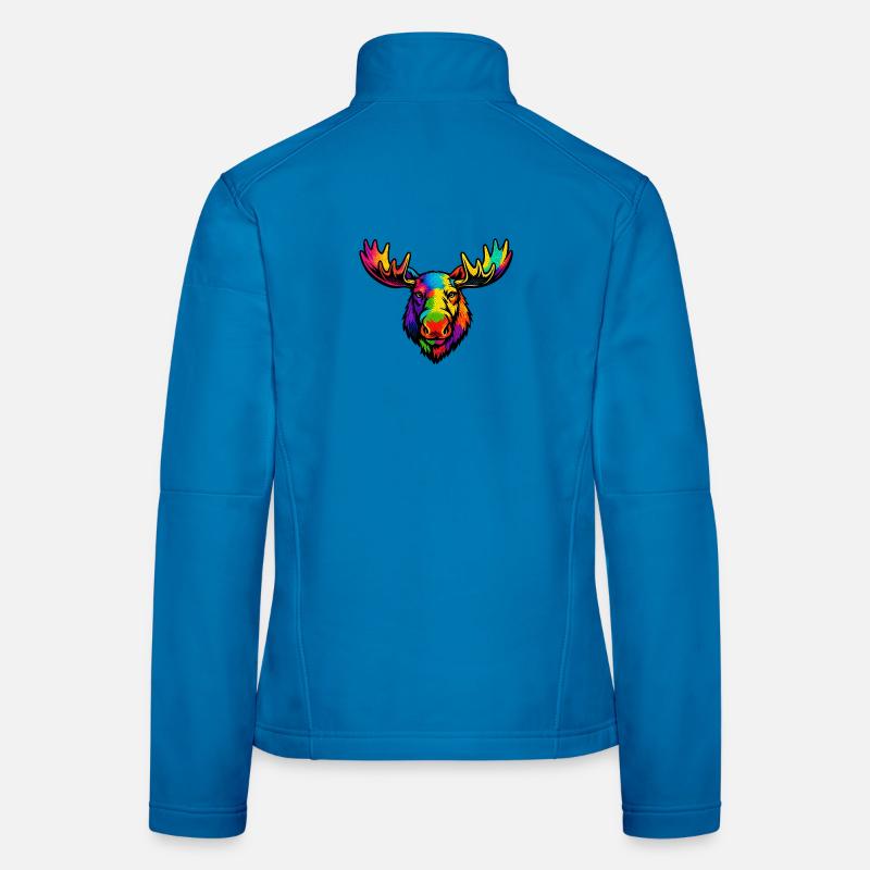 La tête de l’orignal arc-en-ciel Veste en tissu softshell Femme