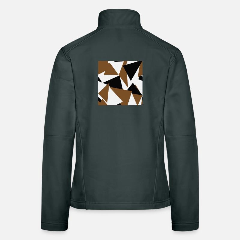 Brown Black Triangles Geometry Women's Softshell Jacket