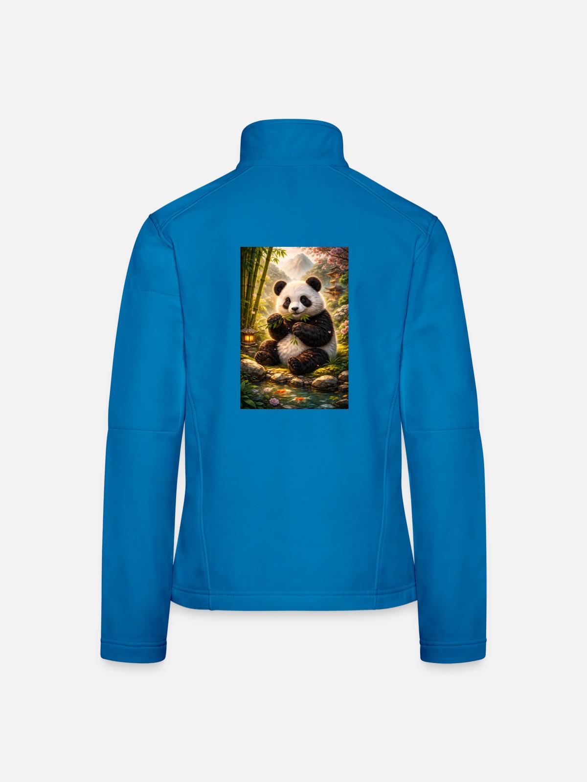 Panda im Zen-Garten - Frauen Softshelljacke - Lichtblau - Hinten
