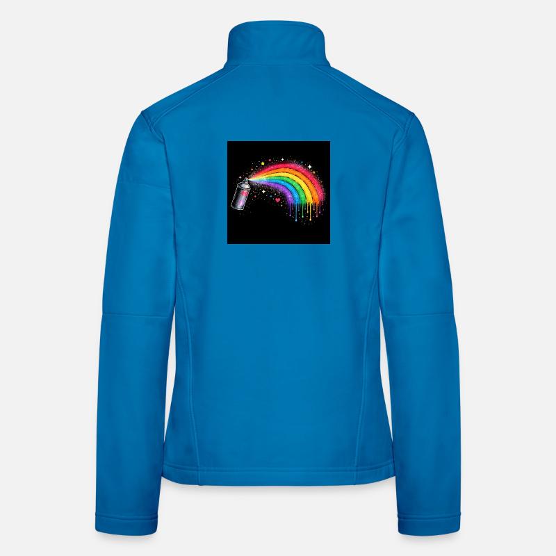 Regenbogen-Spray Kunst Frauen Softshelljacke